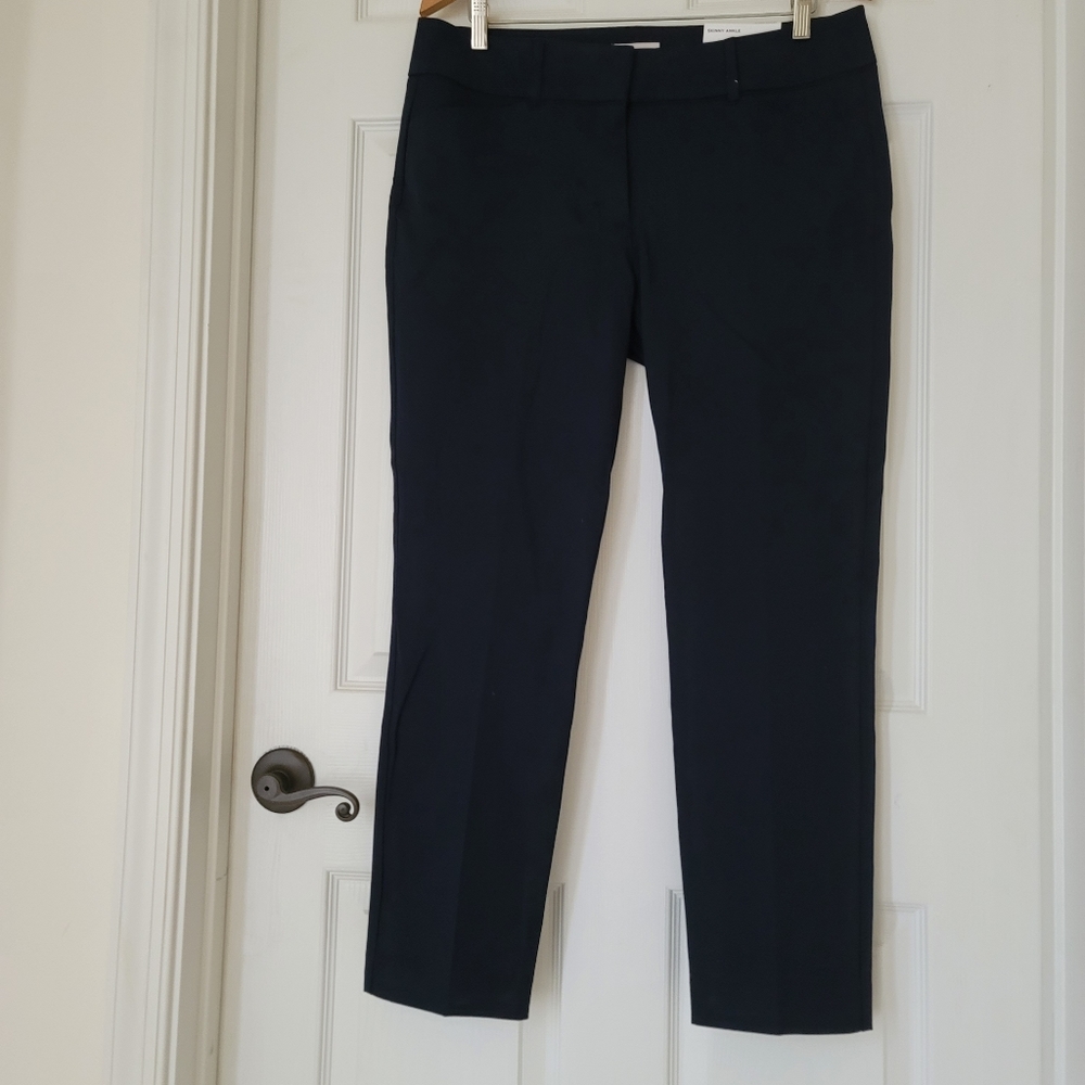 NWT Banana Republic Mid Rise Skinny Ankle Pant In Navy Size 12